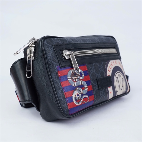 Túi GG Belt đen in hình rắn (474293-200047) sz24 (L-N) KG+