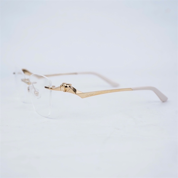 Kính Cartier gọng vàng pha trắng CT0120O 002 (140) (HV) KG+