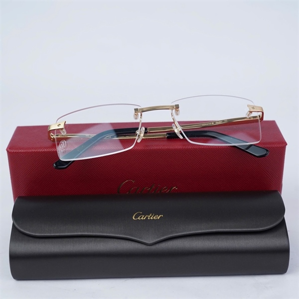 Kính Cartier gọng vàng pha đen CT0167O 004 (145) (HV) KG+