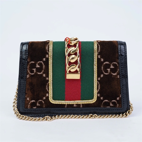 Túi GG Sylvie nâu (494646-2067) sz16 KG+