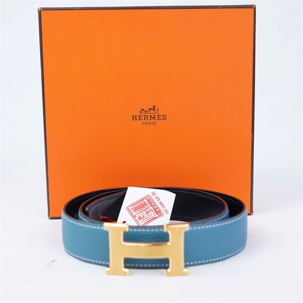 Thắt lưng Hermes xanh 3x95cm (L-N) KG+