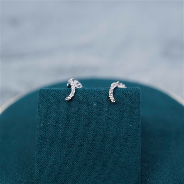 Bông tai Princess kim cương sz3.74-3.70x2.33 KG+