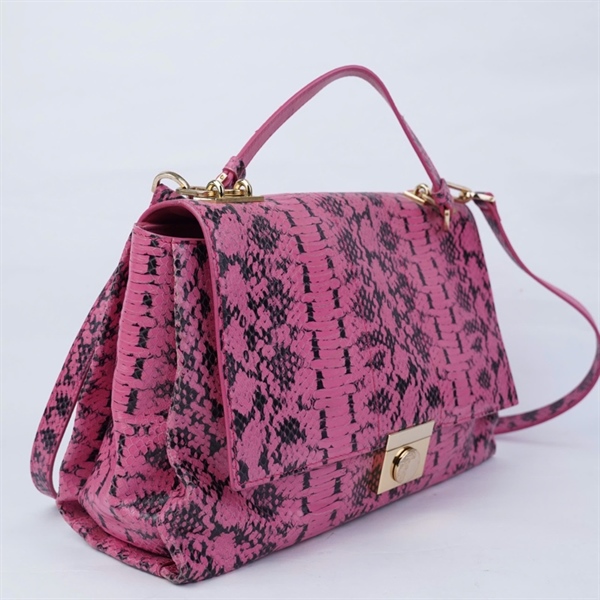 Túi Versace hồng da trăn sz34 (HV) KG+