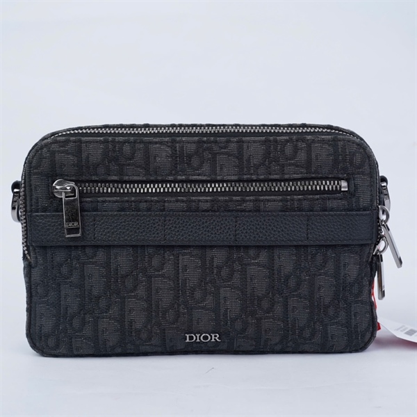 Túi Dior đen chéo đen (27-BO-0252) sz22 (HV) KG+