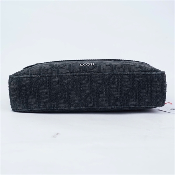 Túi Dior đen chéo đen (27-BO-0252) sz22 (HV) KG+