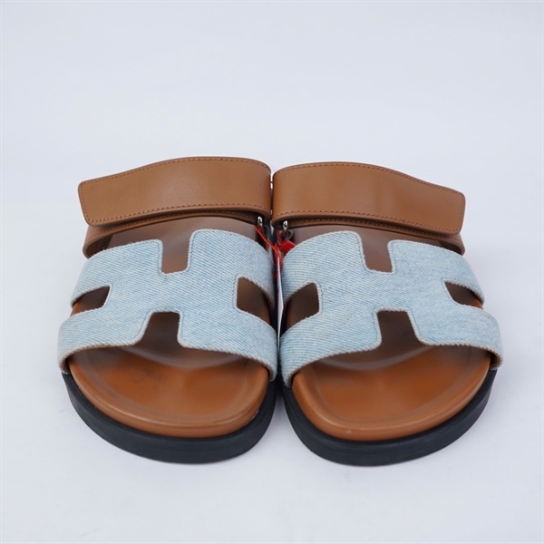 Dép Hermes nâu sz37.5 (A-T) KG+