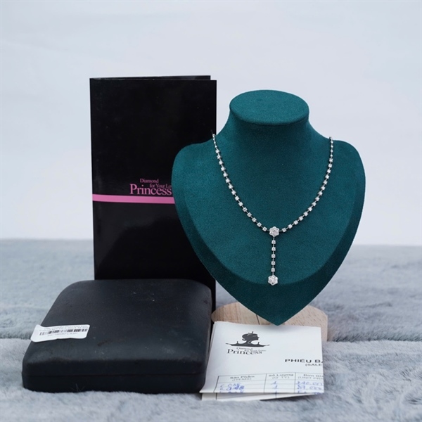 Dây chuyền Princess kim cương sz5.02-5.05x3.12 KG+