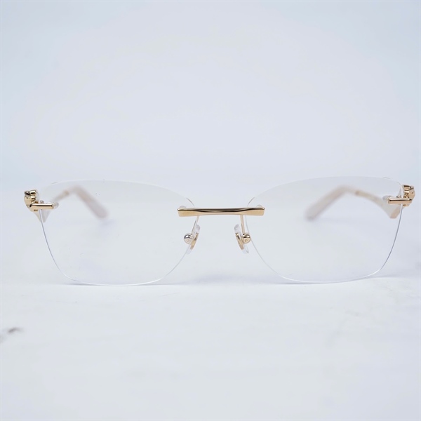 Kính Cartier gọng vàng pha trắng CT0120O 002 (140) (HV) KG+