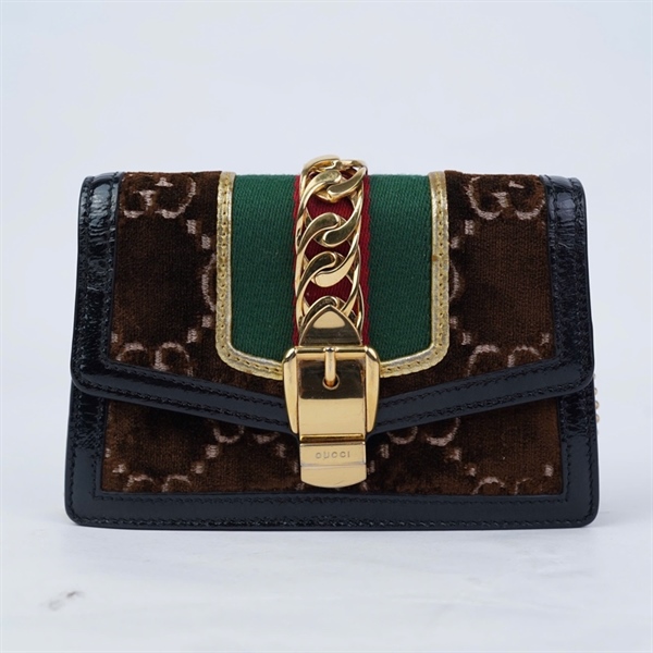 Túi GG Sylvie nâu (494646-2067) sz16 KG+