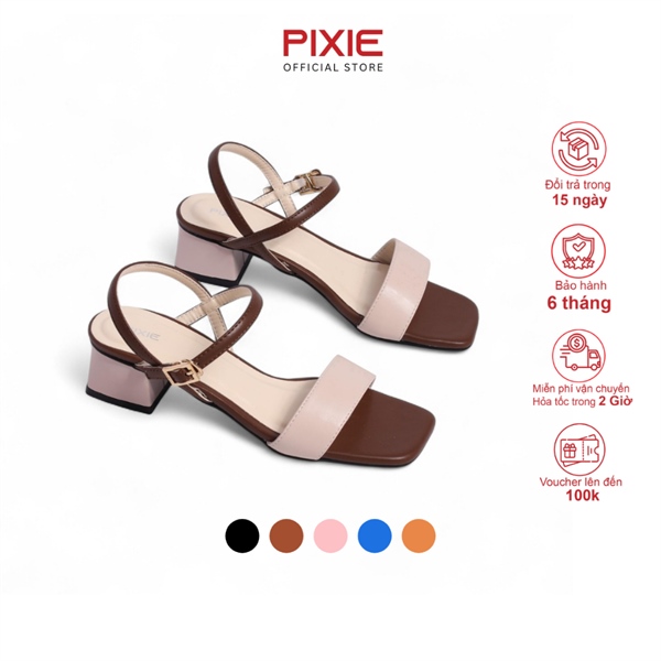 Giày Sandal Cao Gót 4cm Quai Ngang H315