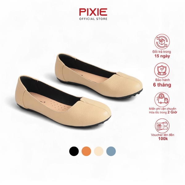 Giày Búp Bê Da Bò Đế Mềm Khoét Tim X831