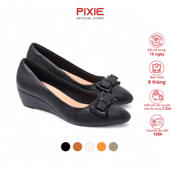 Giày Đế Xuồng 5cm Mũi Nhọn Gắn Nơ X619