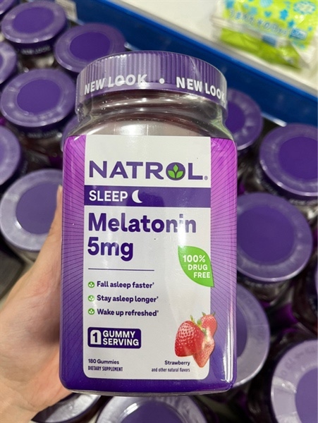 Kẹo gummies Natrol ngủ ngon melatonin 5mg 180V(1/2026)