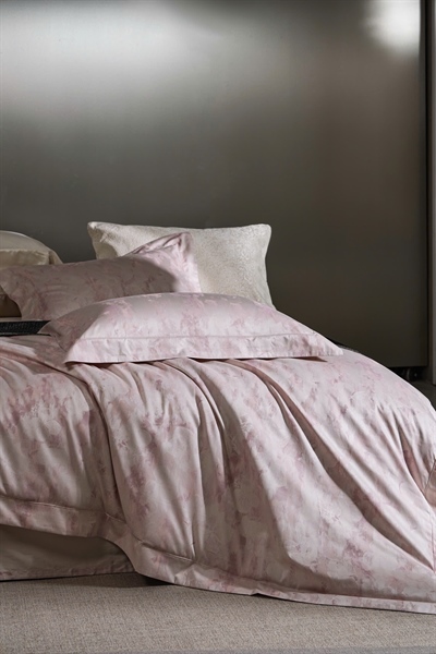 Bộ ga hồng dệt hoa | Gấm Cotton 160s - NY01.14 - Hồng