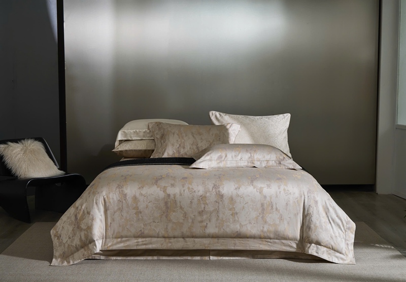 Bộ ga vàng dệt hoa | Gấm Cotton 160s - NY01.13 - Vàng