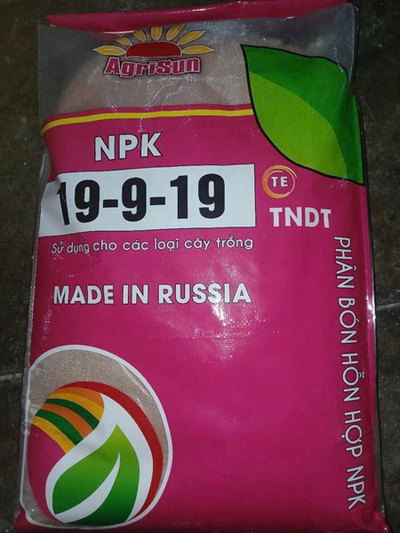 NPK NGA 19-9-19 (PHÂN BÓN NPK 19-9-19 3 WIN XUẤT XỨ NGA) BAO HỒNG 50 kg