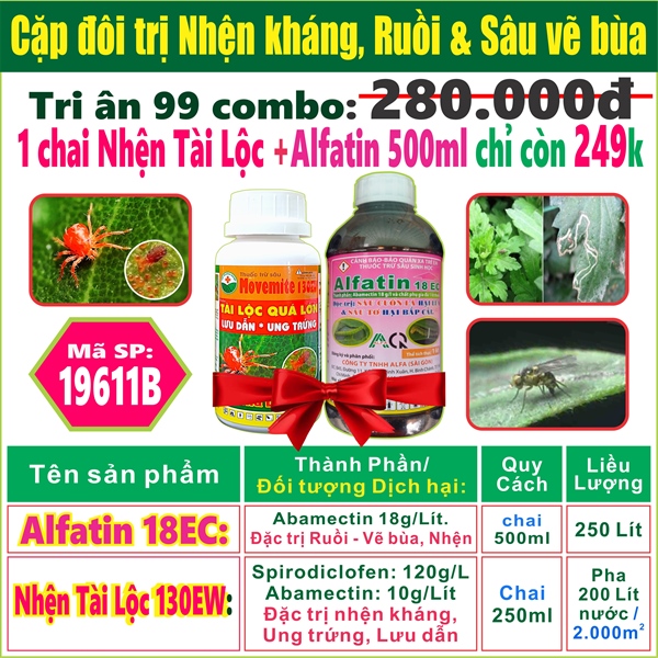 Combo Alfatin 500ml + Nhện Tài Lộc 250ml. 3*
