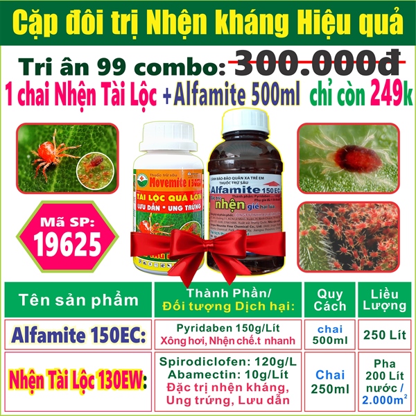 Combo Alfamite 500ml + Nhện Tài Lộc 250ml. 2*