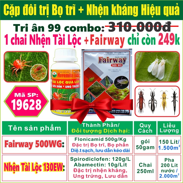 Combo Fairway 50gr + Nhện Tài Lộc 250ml. **