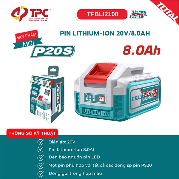 PIN LITHIUM-ION 20V/8.0AH Total TFBLI2108