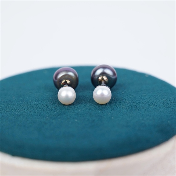 Bông tai ngọc trai đen KG+