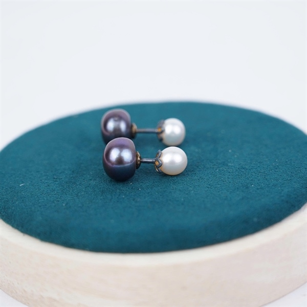 Bông tai ngọc trai đen KG+