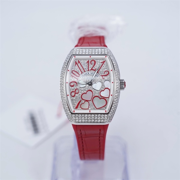 Đồng hồ Franck Muller mặt full kim trái tim dây đỏ (No1256) sz34.7 (HC) KG+