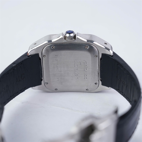 Đồng hồ Cartier mặt viền kim- kim độ dây đen (543774WX) sz37 (HC) KG+