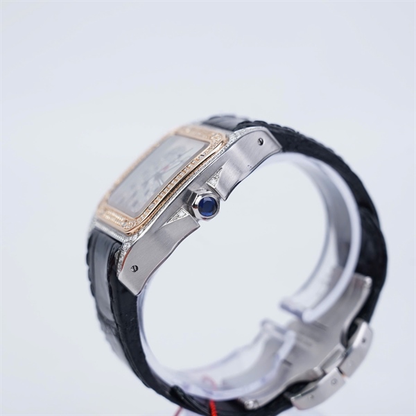 Đồng hồ Cartier hình báo viền kim- kim độ (198733LX) sz37 (HC) KG+