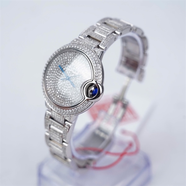 Đồng hồ Cartier mặt tròn full kim- kim độ (711383AX) sz34 (HC) KG+