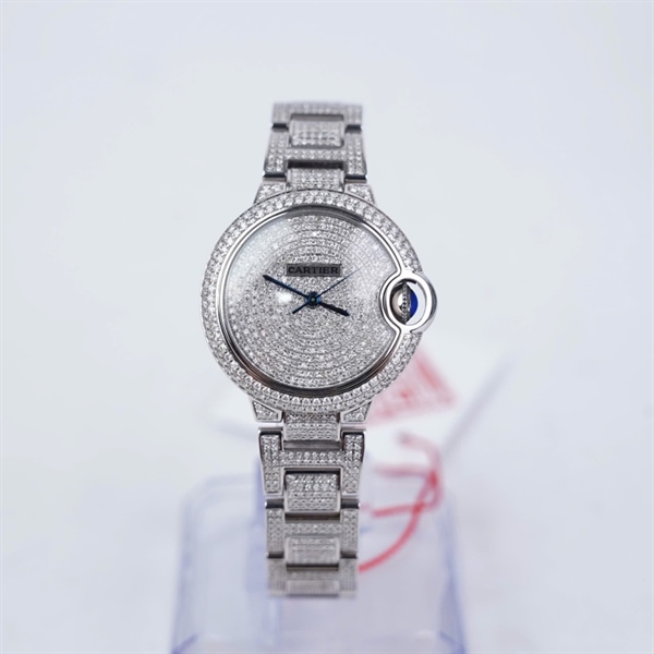 Đồng hồ Cartier mặt tròn full kim- kim độ (711383AX) sz34 (HC) KG+