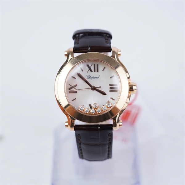 Đồng hồ Chopard mặt tròn dây nâu (1612491) sz38 (HC) KG+