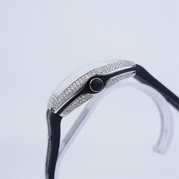 Đồng hồ Franck Muller trái tim dây đen (No3676) sz34.7 (HC) KG+