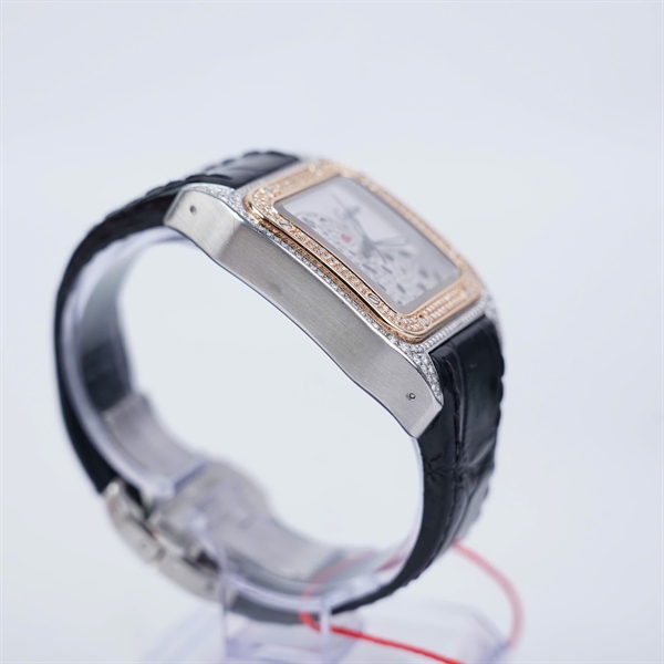 Đồng hồ Cartier hình báo viền kim- kim độ (198733LX) sz37 (HC) KG+