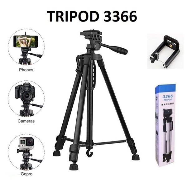 Gậy Tripod 3 Chân 3366 cho Máy Ảnh, Điện Thoại – Thùng 20 cái