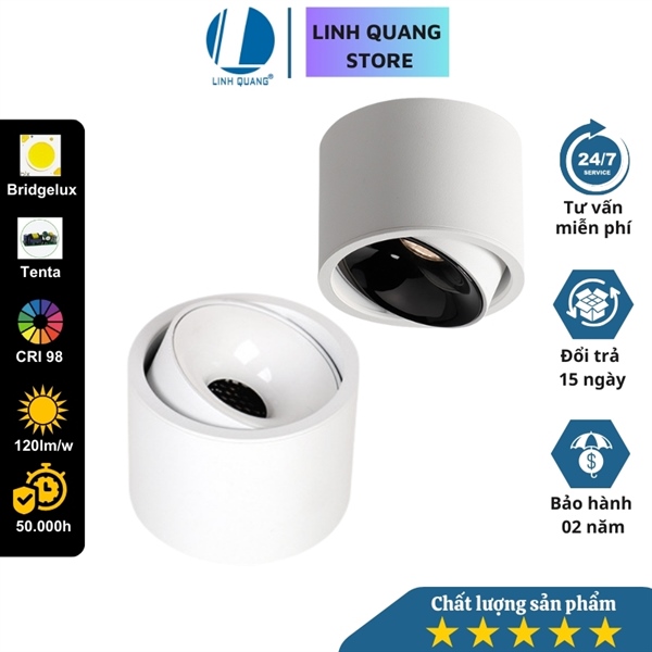 Đèn Led lon nổi tròn cao cấp LQ6 Φ90xH60mm vỏ trắng