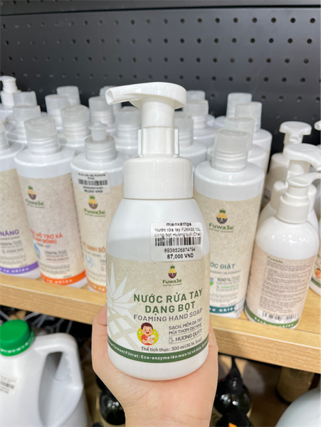 Nước rửa tay FUWA3E 300ml dạng bọt Hương quýt