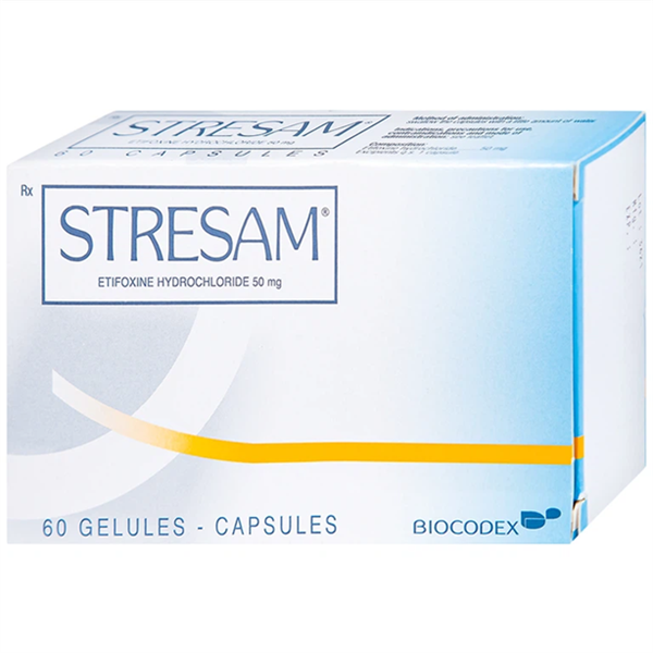 Thuốc Stresam Biocodex điều trị các biểu hiện dạng tâm thể của lo âu (3 vỉ x 20 viên)