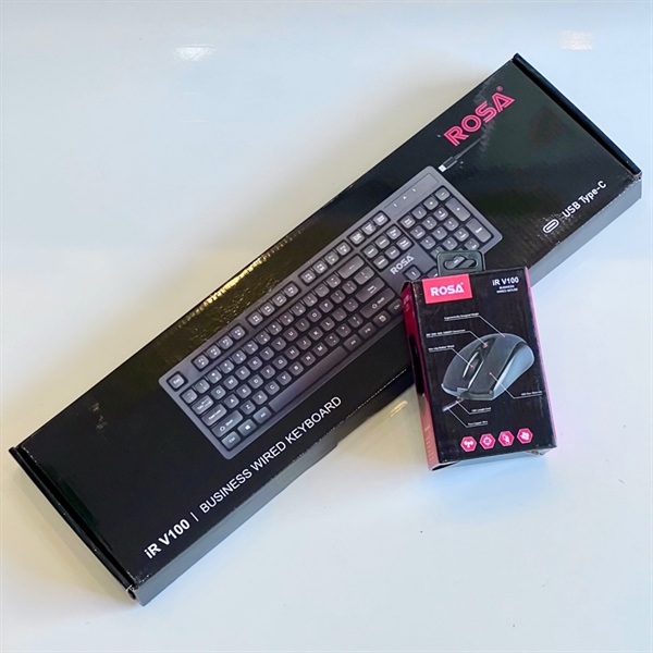 Bộ chuột phím ROSA iR V100 Business wired keyboard & mouse