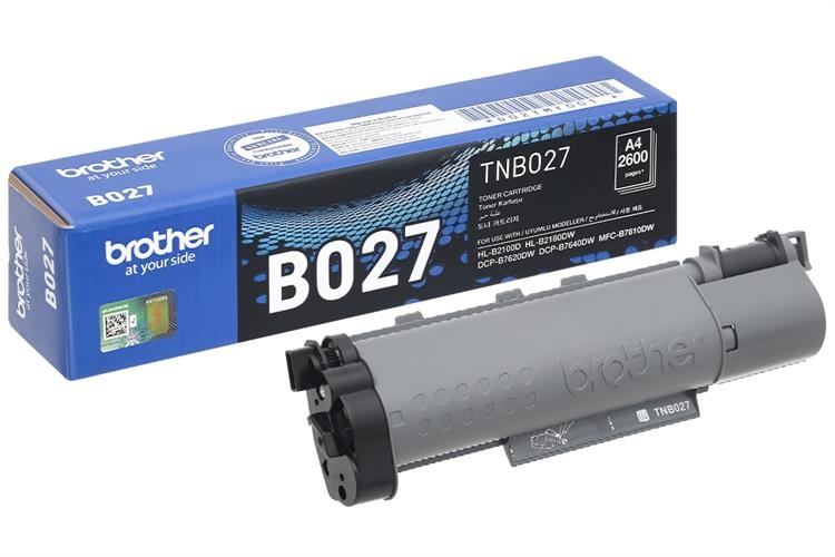 HỘP MỰC CHÍNH HÃNG TNB027, DÙNG CHO BROTHER B2100/B2180/B7620/B7640/B7810 -Black Toner Box Cartridge, up to 2,600 pages. Declared yield in accordance with ISO/IEC 19752.