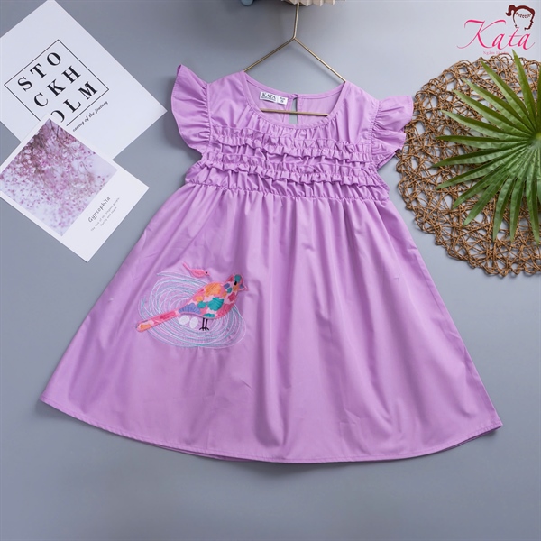 D CT MÀU ĐÔ NHÚN THÊU CHIM - GO - 8936188422537 - KATA_DAM BE GAI BEO NHUN IN CHIM TIM S4-14