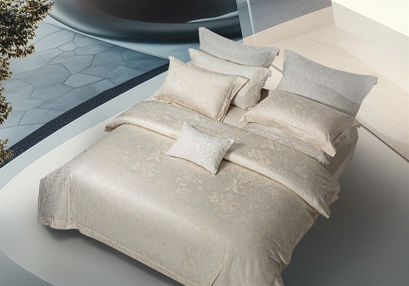 Bộ Gấm be dệt cây dây leo | Chất liệu cao cấp & Nhuôm tinh xảo - NY05.02 - Be Yến mạch