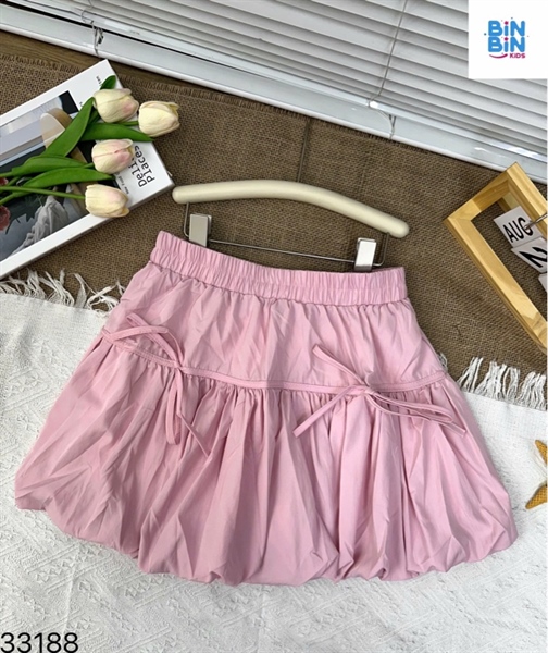 33188-Chân Váy Bí Hồng Cột Nơ