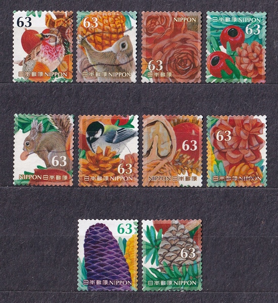 [ORDER - KHÔNG CÓ SẴN] Bộ 10 Tem Nhật Bản - Chào Thu | Japan - Autumn Greetings 63yen 2019 G228 (10) | Used/CTO
