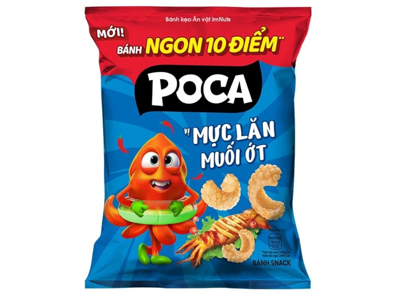 Bim Bim Poca vị Mực lăn muối ớt