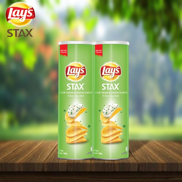 Snack ống Lay's xanh lá vị hành