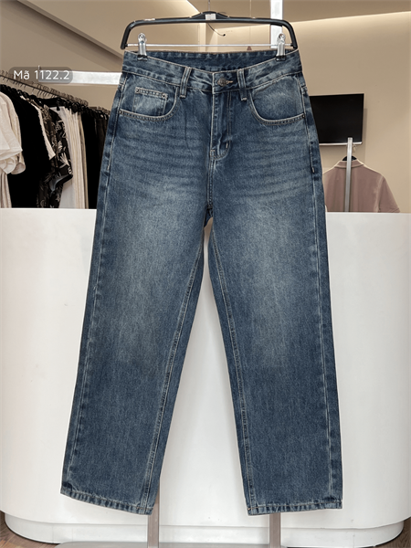 Quần Jean dài Ống Suông Xanh rêu đậm 1122.2