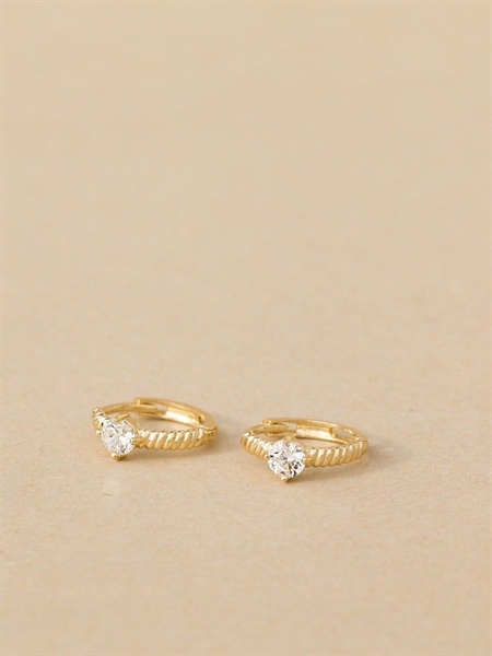 14K Twist Rope Cubic mini huggie