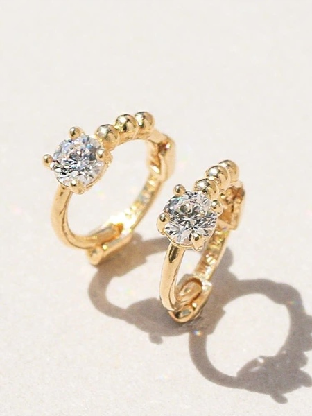 14K Gold Ball mini huggie