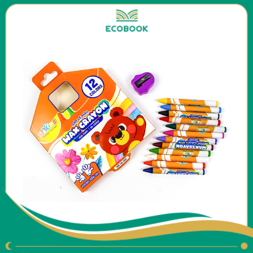 Bộ sáp vẽ 12 màu Wax Crayon Stakids- kèm chuốt chì Bộ sáp vẽ 12 màu Wax Crayon Stakids- kèm chuốt chì